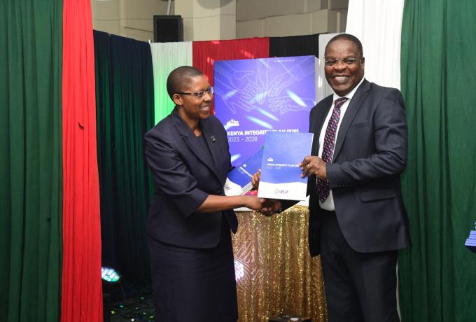 Attorney General, Hon. Dorcas Oduor and EACC Chairman Dr. David Oginde